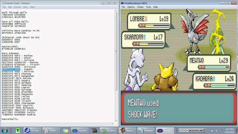 pokemon gaia cheats gameshark